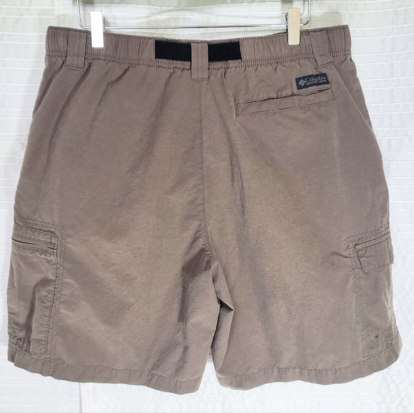 Columbia Cargo Shorts Outdoor Hiking Brown Zip Pockets Men's L - Picture 2 of 8